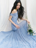 Vogsion Sky Blue Serenity Mesh Gown