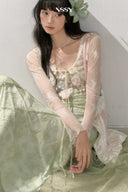 Floral Appliqué Lace Maxi Dress