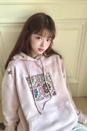 Vogsion Blush Pink Embroidered Oversized Hoodie – Pink American Streetwear Pullover