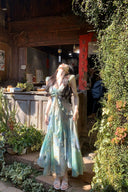 Ethereal Watercolor Ruffle Maxi Dress