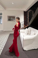 Vogsion “Moonlit Muse” High-Neck Mermaid Gown