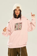 Vogsion Blush Pink Embroidered Oversized Hoodie – Pink American Streetwear Pullover