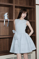 Celestial Glow Bow-Tie Mini Dress – Elegant Birthday & Holiday Party Outfit