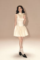 Ivory Satin Bow Mini Dress – Elegant Birthday, Cocktail & Party Outfit
