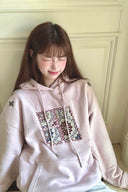 Vogsion Blush Pink Embroidered Oversized Hoodie – Pink American Streetwear Pullover