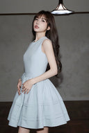 Celestial Glow Bow-Tie Mini Dress – Elegant Birthday & Holiday Party Outfit