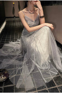Vogsion Mara Maxi Dress in Silver Shimmer Lace – Floor Length Formal Evening Gown 2026 – Real Customer Photo