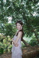 Vogsion Seraphina Tiered Chantilly Lace Maxi Dress - Romantic Pastel Coquette Gown