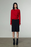 Asymmetrical Off-Shoulder Knit Top – Minimalist Sweater for Women