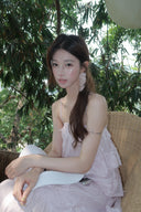 Vogsion Seraphina Tiered Chantilly Lace Maxi Dress - Romantic Pastel Coquette Gown