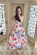 Vogsion floral corset dress A-line midi garden party outfit real customer photo