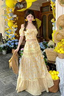 Vogsion Sweet Summer Floral Two-Piece Set