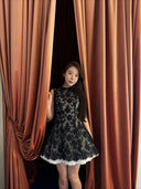 Vogsion Shushu Renaissance Stiff Wool-Lace Coquette Dress