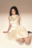 Ivory Satin Bow Mini Dress – Elegant Birthday, Cocktail & Party Outfit