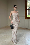 VOGSION “Ethereal Bloom” Embroidered Floral Gown