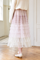 VOGSION Elowenne Ombré Tiered Tulle Maxi Skirt