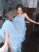 Vogsion Light Blue Fairycore 3D Floral Appliqué Tulle Fairy Princess Dress – Ethereal Sky Blue 3D Appliqué Flowers Fairycore Gown worn by real customer
