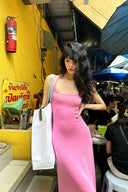 VOGSION Pink Aura Bodycon Maxi Dress