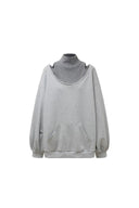 Vogsion Layered-Look One-Piece Off-Shoulder Cotton Hoodie