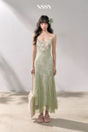 Floral Appliqué Lace Maxi Dress