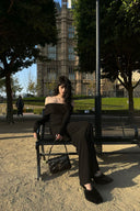 Black Off Shoulder Cut Out Maxi Dress – Noir Enigma by Vogsion
