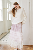 VOGSION Elowenne Ombré Tiered Tulle Maxi Skirt