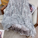 Vogsion x SJHH “Phoenix Blossom” Handcrafted Chinese Embroidered Sequin Lace Maxi Skirt