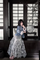 Vogsion x SJHH “Phoenix Blossom” Handcrafted Chinese Embroidered Sequin Lace Maxi Skirt