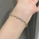 Vogsion Turquoise Clover Charm Bracelet – Silver Lucky Clover Jewelry for Protection & Elegance