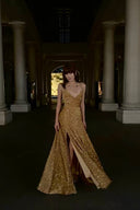 Vogsion Nocturne Sculpted Sequin Maxi Gown – Petite & Regular