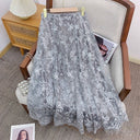 Vogsion x SJHH “Phoenix Blossom” Handcrafted Chinese Embroidered Sequin Lace Maxi Skirt