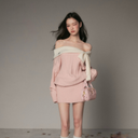 Vogsion Reverie Off-Shoulder Ribbed Knit Dress