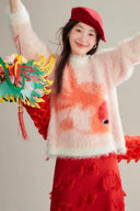 VOGSION “Goldfish Whispers” Angora Knit Sweater – Lunar New Year & Holiday Edition