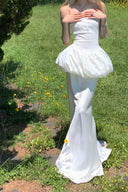 Vogsion Moonlight Silhouette Two-Piece Gown Set – Bubble Corset Top & Mermaid Maxi Skirt