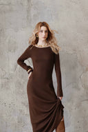 Last Sunset Dual-Way Knit Twist Maxi Dress