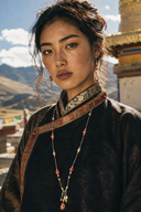     Vogsion handmade Tibetan red agate boho necklace styled with black off shoulder top