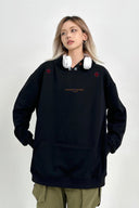 Vogsion Vintage Cross Embroidery Oversized Cotton Hoodie