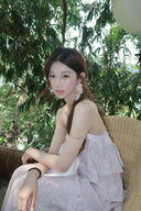 Vogsion Seraphina Tiered Chantilly Lace Maxi Dress - Romantic Pastel Coquette Gown
