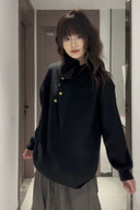 Vogsion Irregular Button High-Neck Knit