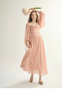 VOGSION “Fairy Whisper” Chiffon Off-Shoulder Dress