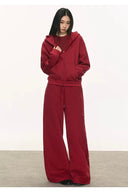 VOGSION Burgundy Red Ease Cotton Lounge Set