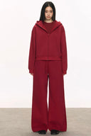VOGSION Burgundy Red Ease Cotton Lounge Set