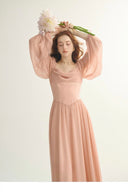 VOGSION “Fairy Whisper” Chiffon Off-Shoulder Dress