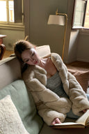 Vogsion Luxury Baby Blue Beaded Bodice Satin Prom Dress