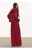 VOGSION Burgundy Red Ease Cotton Lounge Set