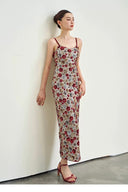 VOGSION “La Rosée Dorée” Sequin Floral Gown — Handcrafted Beaded Rose Slip Dress for Evening & Holiday Parties