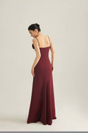 Vogsion “Crimson Bloom” Velvet Evening Gown – Holiday Party Dress