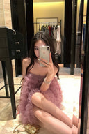 Vogsion “Twilight Whisper” Layered Tulle Fairy Mini Dress – Lavender Mist