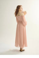 VOGSION “Fairy Whisper” Chiffon Off-Shoulder Dress