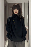 Vogsion Irregular Button High-Neck Knit